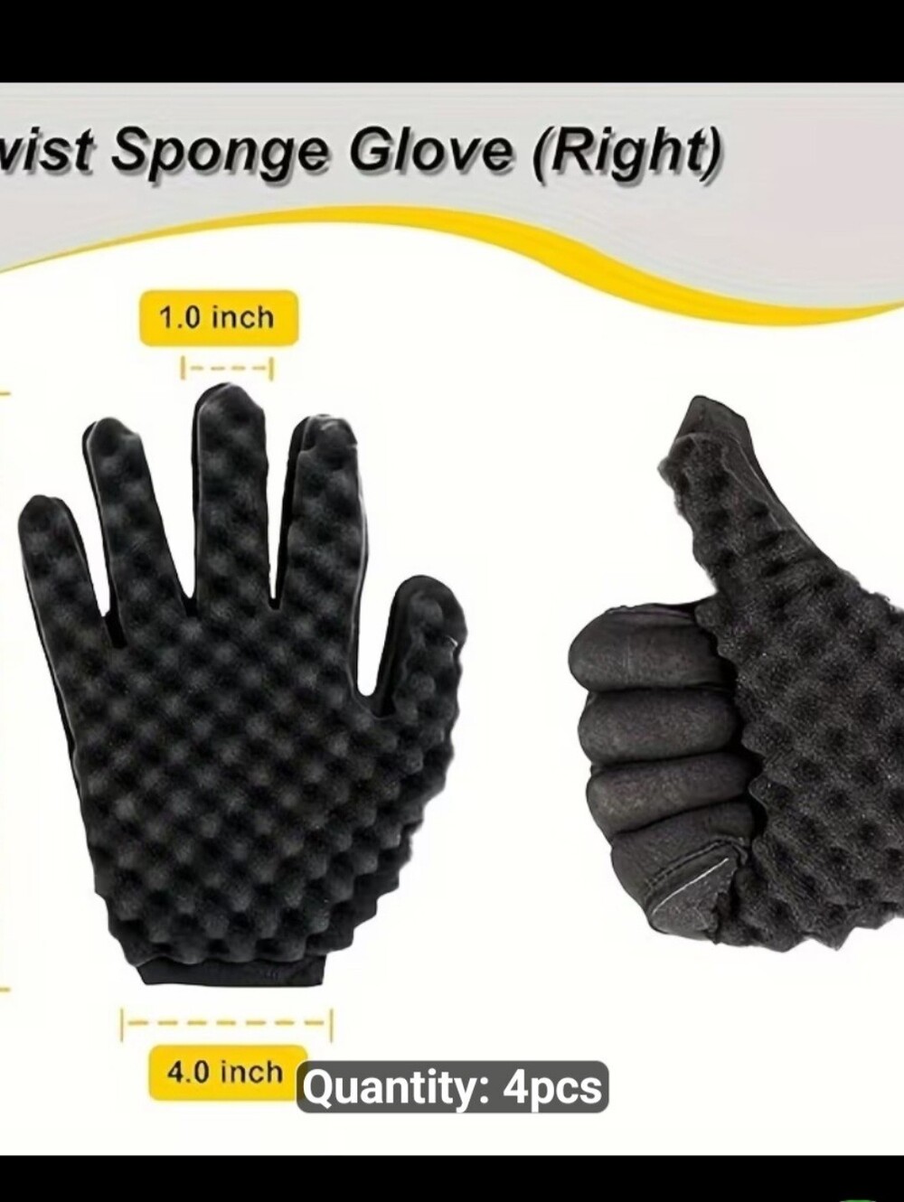 NEW 4 Piece Curling Sponge Set-gloves, metal brush pick, twist comb. Men/Women - Picture 6 of 11